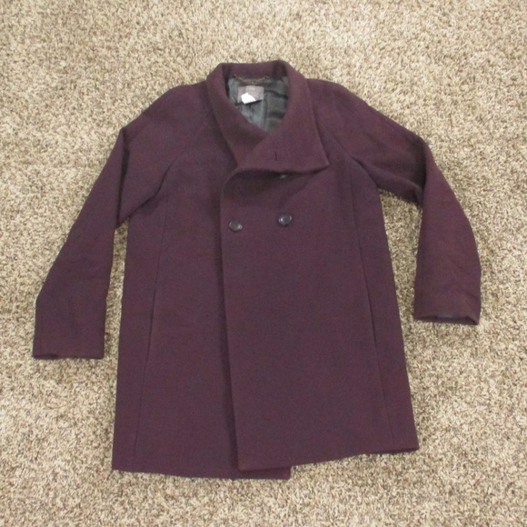 J. Crew Jackets & Blazers - J. Crew Coat Women's 12 Burgundy Wool Double Cloth Breasted Woven Italy Top Coat